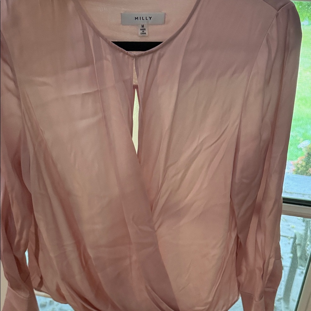 Milly Dusty Rose Surplice Blouse